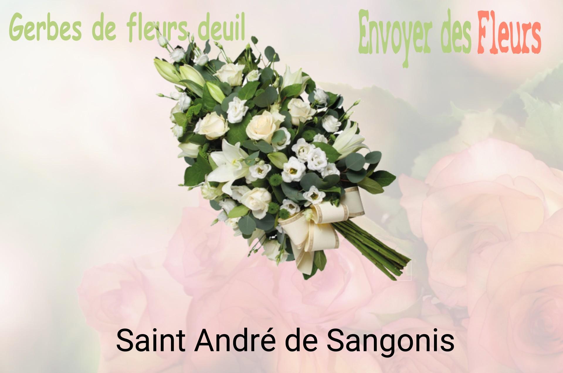 Gerbe de fleurs de deuil livrée à Saint-André-de-Sangonis